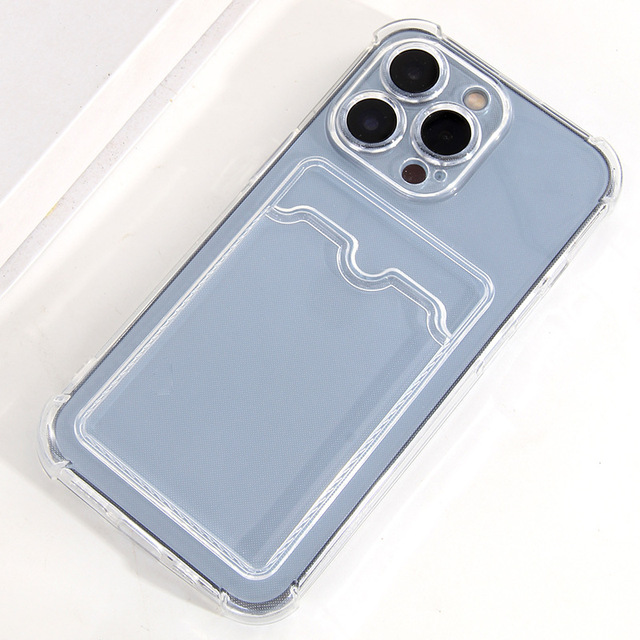 For INFINIX ZERO ULTRA HOT30 20 NOTE 12i ZERO20 4G Card Holder Bag Transparent Phone Case Shockproof for Tecno Spark Go 2023 22