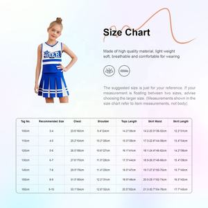 Costume de pom-pom girl pour filles de 3 à 10 ans, tenue de cheerleading, haut et jupe plissée pour fête scolaire, événement sportif scolaire, fêtes à thème - Product Image 6