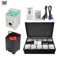 4x18W RGBWA UV 6 en 1, Luces LED Par Can Inalámbricas con Control Remoto DMX por Aplicación, Funcionan con Batería, para DJ y Discotecas