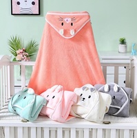 Serviettes de bain à capuche absorbantes écologiques pour bébé, Vente en gros Serviette de bain bébé en molleton de corail avec capuche
