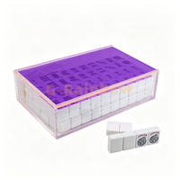 Boîte de présentation de tuiles de mahjong en acrylique transparente, boîte de présentation de tuiles de mahjong en acrylique robuste et luxueuse avec logo imprimé