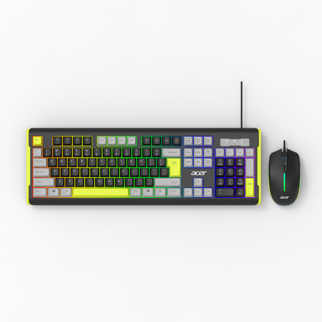 Factory Direct 104 Keys Ergonomic Wired Gaming Keyboard and Mouse Combo 3-antighosting for Computers