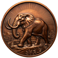 Commande en gros de pièces de monnaie en cuivre commémoratives et de collection, 1 oz, motif éléphant, avec relief 3D et finition UV, pour artisanat hydraulique, souvenirs et festivals WUDA