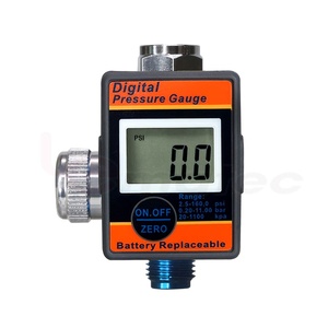 Manomètre numérique LEMATEC 1/4 pouce 0-160 Psi avec écran LCD, régulateur d'air pour outils de peinture au pistolet - Product Image 1