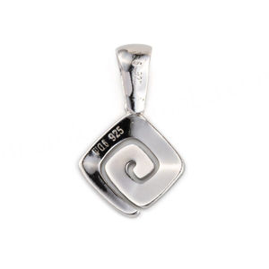 Colgante de Plata de Ley 925 con Ópalo Azul Hawaiano, Diseño Griego de Infinito, Espiral Sólido, para Hombre - Product Image 4