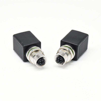 Connecteurs Ethernet M12 RJ45 8 broches de type X Code, femelles et mâles, droits et coudés, adaptateurs pour caméras industrielles, alimentation, étanches IP67