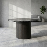 Table à manger ronde en bois de chêne massif de luxe en vente chaude, style moderne, 4 chaises, 6-8 places, meubles de maison pour hôtel et salon