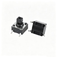 Interruptor táctil SMD de 4 pines, 6x6x7.3mm, cabezal cuadrado, embalaje en cinta y rollo, directo de fábrica, compatible con tapas de teclas