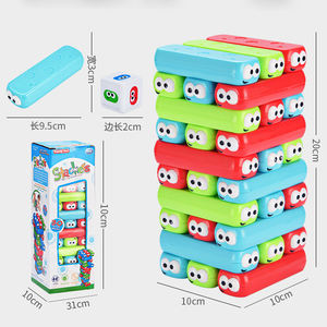 Ensemble de blocs empilables en plastique colorés, <span class=keywords><strong>jeu</strong></span> interactif éducatif pour parents et enfants, construction de tours - Product Image 5