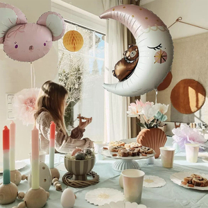 Decoración para Fiesta de Cumpleaños de Niñas Pequeñas, Globo de Aluminio con Forma de Ratón de Dibujos Animados, Luna, Oso, Princesa y Castillo, Globos Inflables de Aluminio - Product Image 5