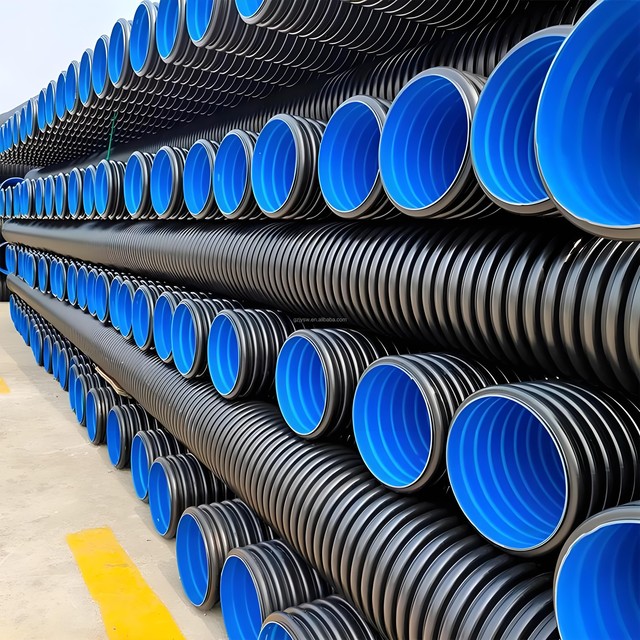 Factory Price 6-inch Sn8  HDPE Double Wall Corrugated Culvert Drainage Pipe Lightweight