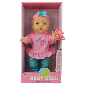 Lucky Toys 13 Inch Vinyl <strong>Baby</strong> <strong>Doll</strong> Pink <strong>Top</strong> and Blue Pants with Accessories Set for Kids - Product Image 4