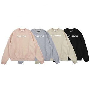 Factory Oem Custom Logo High Quality Soft Loose Men'S Premium Crew Neck Blank <b>Plain</b> <b>Sweatshirts</b> - Product Image 5