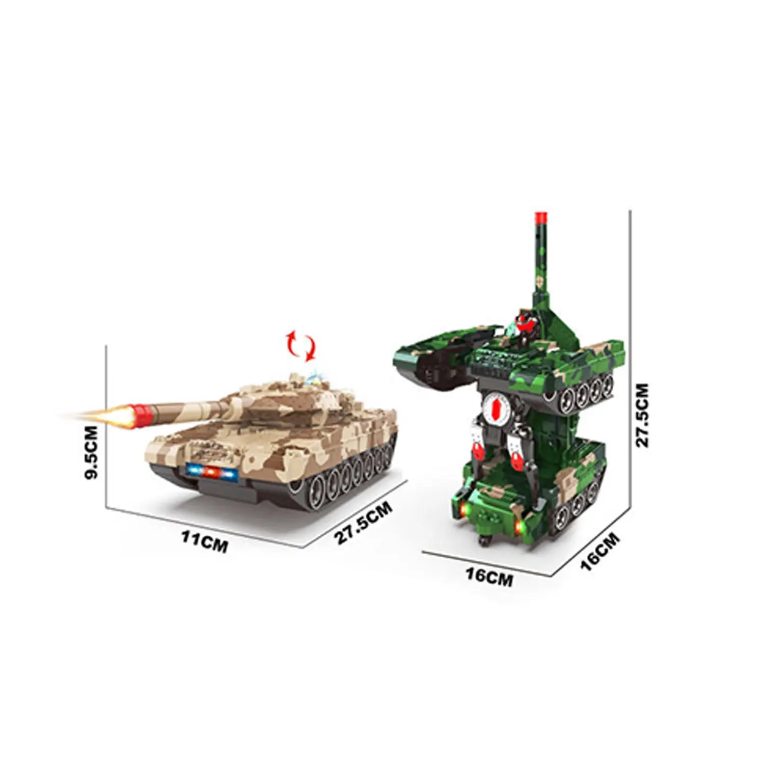 best price 2 in 1 newest children remote control kids rc transform tank robot toy