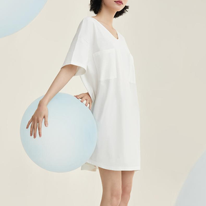 Casa <span class=keywords><strong>donna</strong></span> Sleep Wear pigiama Oversize t-shirt Plus Size abbigliamento <span class=keywords><strong>donna</strong></span> estate Set completo <span class=keywords><strong>cotone</strong></span> pigiameria <span class=keywords><strong>donna</strong></span> 100% <span class=keywords><strong>cotone</strong></span> L/C - Product Image 2