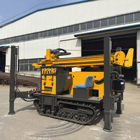 Machine de forage hydraulique portable sur chenilles, profondeur de forage de 600 m, machine de forage de puits d'eau montée sur chenilles pour le forage