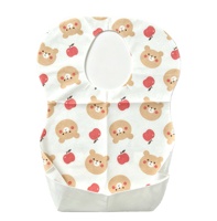 Bavoir jetable pour bébé à motif de dessin animé, avec conception anti-déversement pour l'apprentissage de la propreté, respirant et taille personnalisable