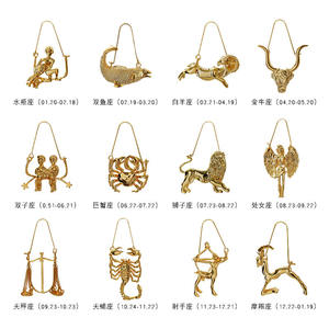 HOVANCI-pendientes colgantes con signo del zodiaco para niña, aretes, constelaciones 3D, chapado en oro de 18k, 2021 - Product Image 4