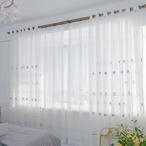 Disegno nordico minimalista bianco <span class=keywords><strong>tende</strong></span> di garza per i ragazzi ragazze camere da letto del fumetto ricamo di calcio tecnica intrecciata per la baia - Product Image 2