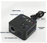 Inverter daya mobil 2024 w, Inverter daya 200w mobil Dc ke Ac, Inverter daya Inggris EU AS, konverter soket Universal