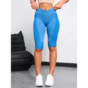 Pantaloni sportivi sportivi a vita alta a sei punti da donna pantaloncini di media lunghezza Casual tinta unita per lo Yoga e l'esercizio - Product Image 5