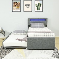 Willsoon Nouveau design Ensembles de meubles de salon Canapés-lits en bois rembourrés avec panneau LED Style contreplaqué pour la maison