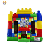 Château gonflable AirFunPro avec blocs de construction, toboggan, en PVC, facile à installer, pour 10 enfants maximum, fête d'anniversaire, amusement en plein air
