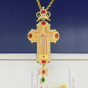 Collar <span class=keywords><strong>de</strong></span> corona <span class=keywords><strong>de</strong></span> deseo <span class=keywords><strong>de</strong></span> joyería cristiana romana chapada en oro con colgante <span class=keywords><strong>de</strong></span> Cruz estilo religioso Cadena <span class=keywords><strong>de</strong></span> cuerda <span class=keywords><strong>de</strong></span> aleación <span class=keywords><strong>de</strong></span> Zinc para oración - Product Image 2