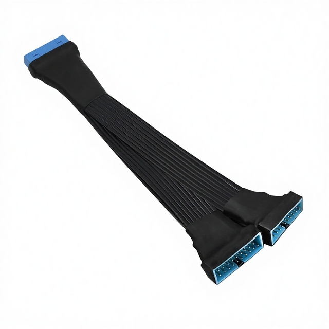 USB 3.0 Header Extension Cable 19/20 Pin 1 to 2 Y Splitter Internal Adapter for Motherboard/Graphic Card (5.9 Inch)