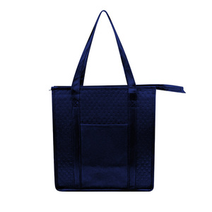 Sac isotherme de luxe non tissé rayé 30L, sac à déjeuner thermique avec fermeture éclair, pliable et portable pour livraison de repas et courses - Product Image 4