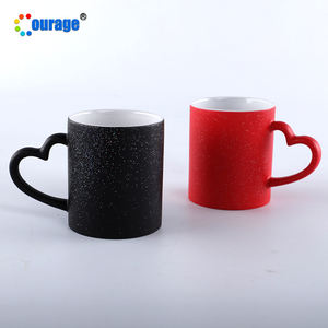 Caneca mágica céu com glitter, coração, caneca de subolmação, mudança de cor, 11oz - Product Image 6