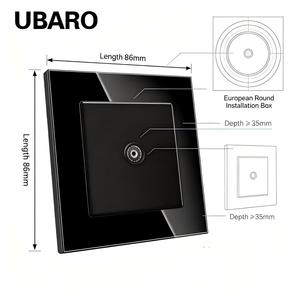 Presa <span class=keywords><strong>TV</strong></span> a Muro UBARO 82*82mm con Pannello in Vetro Temperato e Cornice in Metallo IP20, Uscita Universale per Cavi a Bassa Tensione - Product Image 6