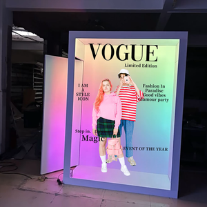 Dropshipping tùy chỉnh miễn phí Logo urdy hộp Photo Booth với Fill ánh sáng đèn của nhãn hiệu ảnh cưới Backdrop PVC Tạp Chí - Product Image 4