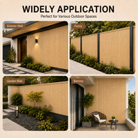 MORLENX Panneau de Grille Extérieur Moderne Imperméable Beige Sable, Revêtement à Lames Composites 4 Fentes pour Terrasse, Jardin et Mur Extérieur