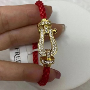 Bracelet en diamant coloré de haute qualité <span class=keywords><strong>Fred</strong></span> en gros, fermoir en forme de fer à cheval, bracelet vintage de luxe, bijoux unisexe - Product Image 3