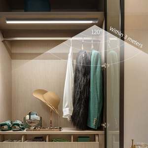 Lumière LED magnétique ultra-mince rechargeable à détecteur de mouvement 5V, dimmable, pour armoire/placard, température de couleur 3500K-6000K - Product Image 3