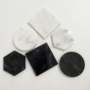 Sous-verres en marbre naturel noir, blanc et gris, durables, de luxe, pour table basse, hôtel, boissons, résistants à la chaleur, sérigraphiés, cadeau - Product Image 4