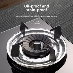 Verstärkte Aluminiumfolie Gasherd-Ölschutzmatte Silberfarben Lebensmittelecht Recycelbare Herdplatten-Reinigungsmatte Fabrik-Großhandel - Product Image 4