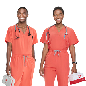 OEM Custom XL ospedale uniformi traspirante Spandex tuta chirurgica dentale per gli uomini e le donne elasticizzato set di Scrub per il lavoro - Product Image 6