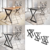 Bureau de bar industriel moderne en acier moulé, banc de bureau, cadres de table à manger, mobilier d'extérieur pour salon et café, table en métal