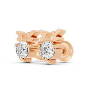 Boucles d'oreilles clous en diamant de laboratoire rond, personnalisables OEM/ODM, en or massif 14K/18K/22K, serties à griffes, de luxe - Product Image 3