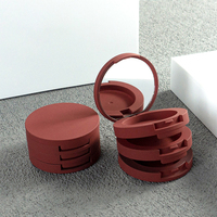 Boîtier compact rond multi-couches poudre pressée blush emballage plusieurs couches surligneur fard à paupières étui avec miroir