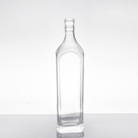 Bouteille à liqueur en verre clair personnalisée 500ml 700ml 750ml pour whisky, vodka, rhum, gin