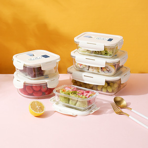 Wholesale Sealed Fresh Large Food Storage <strong>Container</strong> ODM Custom <strong>Clear</strong> Glass Storage Box Kitchen Food Storage Jar With Lid - Product Image 1