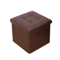 Tabouret pliable en tissu marron, tabouret de rangement, chaise courte