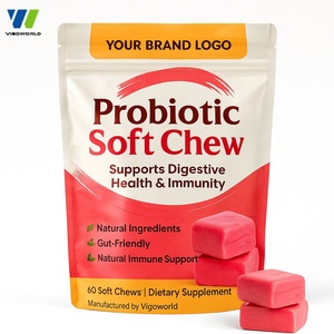 Vigoworld, OEM, Etiqueta Privada, masticables suaves probióticos para adultos, soporte digestivo, fabricante de suplementos masticables personalizados - Product Image 1