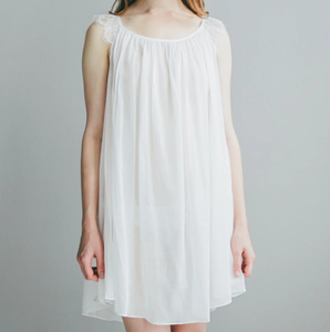 Robe de nuit d'été en coton sans manches pour femme, chemise de nuit courte blanche, peignoir en dentelle douce, chemises de nuit victoriennes, vêtements de nuit de princesse - Product Image 3