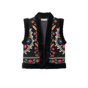 Gilet Vintage con Colletto alla Coreana per Donna, Moda Autunnale Streetwear Europea e Americana, Vendita Calda Personalizzabile - Product Image 5