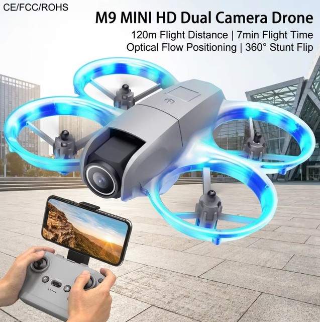 Professional M9-2 Mini Drone Dual Camera Optical Flow Positioning Dazzling LED Light For Beginners Quadcopter