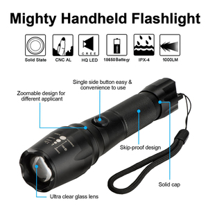 10W T6 XML de aluminio poderoso de largo alcance policía táctica G700 Zoom LED USB <span class=keywords><strong>linterna</strong></span> recargable - Product Image 2